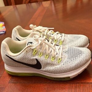 Nike White and Lime Green Athletic Shoes